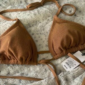 Tan Mesh Bikini Top NWT